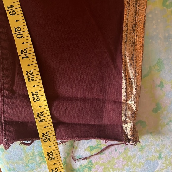 NWT Mother | Shaker Prep Fray in Dahlia w. Rose Gold Stripe Size 28/6 Straight - Picture 15 of 15